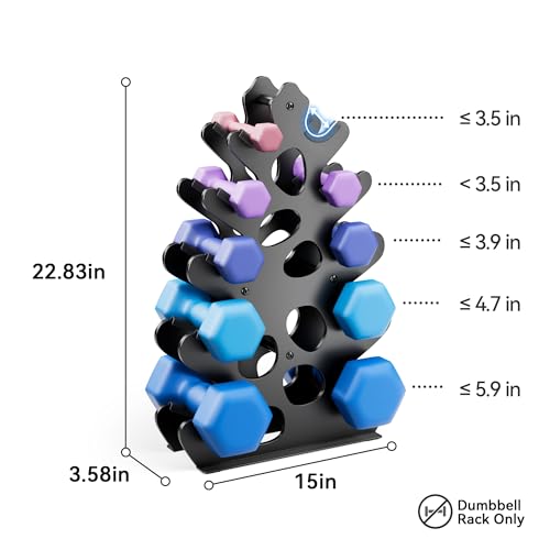 Dumbbell Rack Stand with Protective Edge Rubber Covers for Home Gym P303197