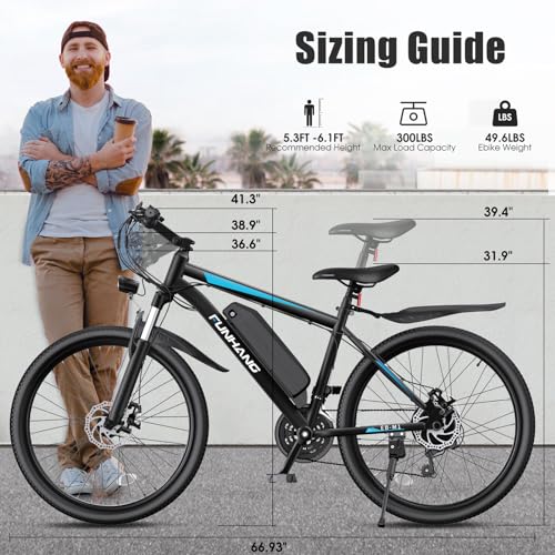Peak 1000W Electric Mountain Bike for Adults, 26" 48V Commuter Ebike F750633