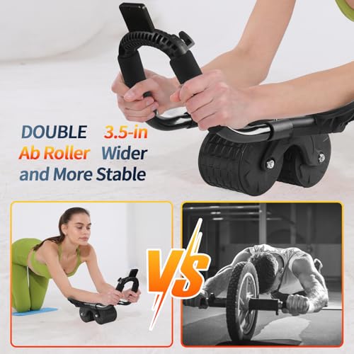 Ab Roller Wheel with Timer & Knee Mat, Home Workout Equipment U107095