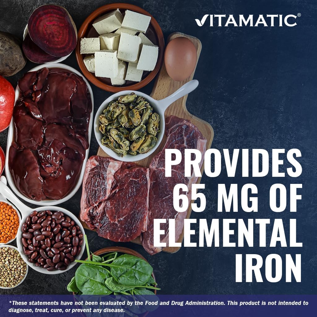 Vitamatic Ferrous Sulphate 325 mg + Vitamin C 100 mg Iron Supplement, 250 Coated Tablets J387