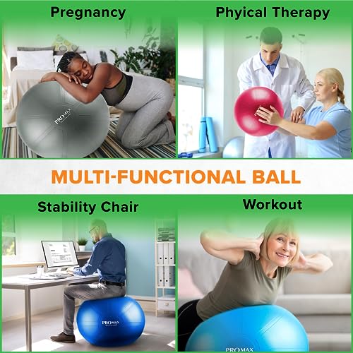 SmarterLife PRO MAX Exercise Ball for Fitness, Yoga, Balance, and Pregnancy B81405