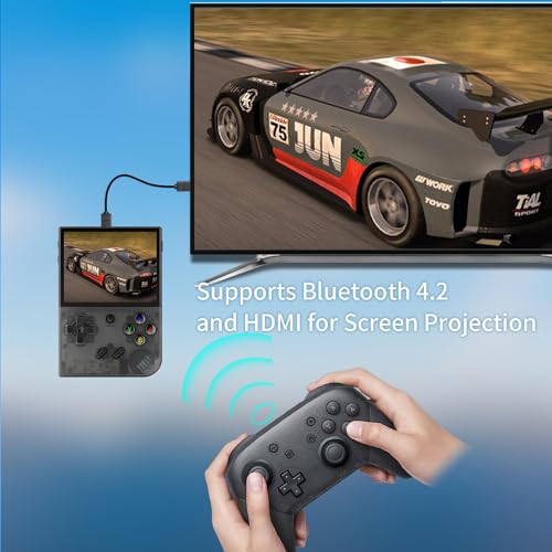 RG35XX Plus Retro Handheld Game Console, 3.5 Inch IPS Screen, Black with 64G Y715576