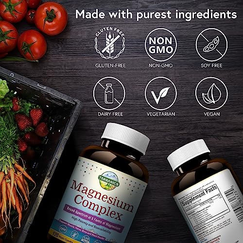 Terranics 5-in-1 Magnesium Complex 500mg, 240 Vegan Capsules C46165