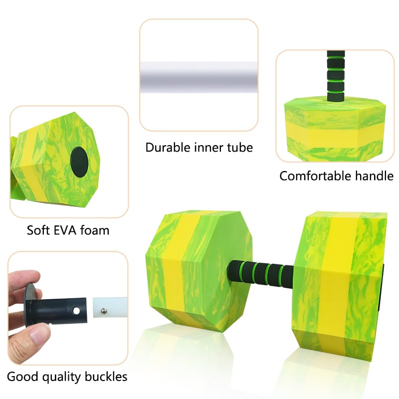 Aquatic Exercise Dumbbells Set of 2, EVA Foam Water Weights for Pool Fitness A527