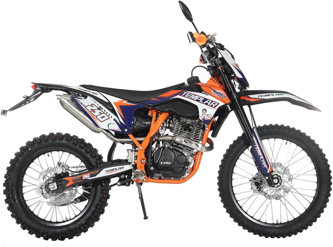 X-PRO Templar 250cc Zongshen Engine Dirt Bike, 5-Speed Manual, Electric/Kick Start, 21"/18" Wheels, Orange U524225