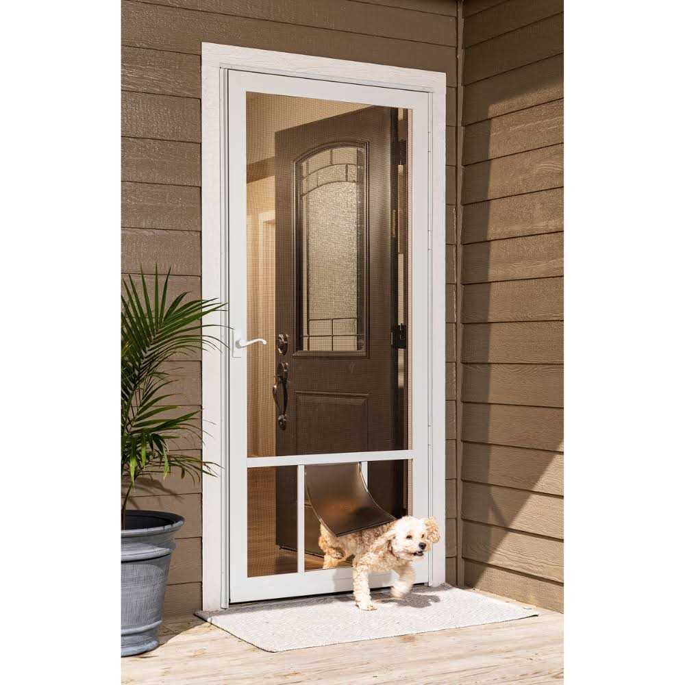 LARSON Pet Breeze 32-in x 81-in Brown Aluminum Hinged Screen Door X2567