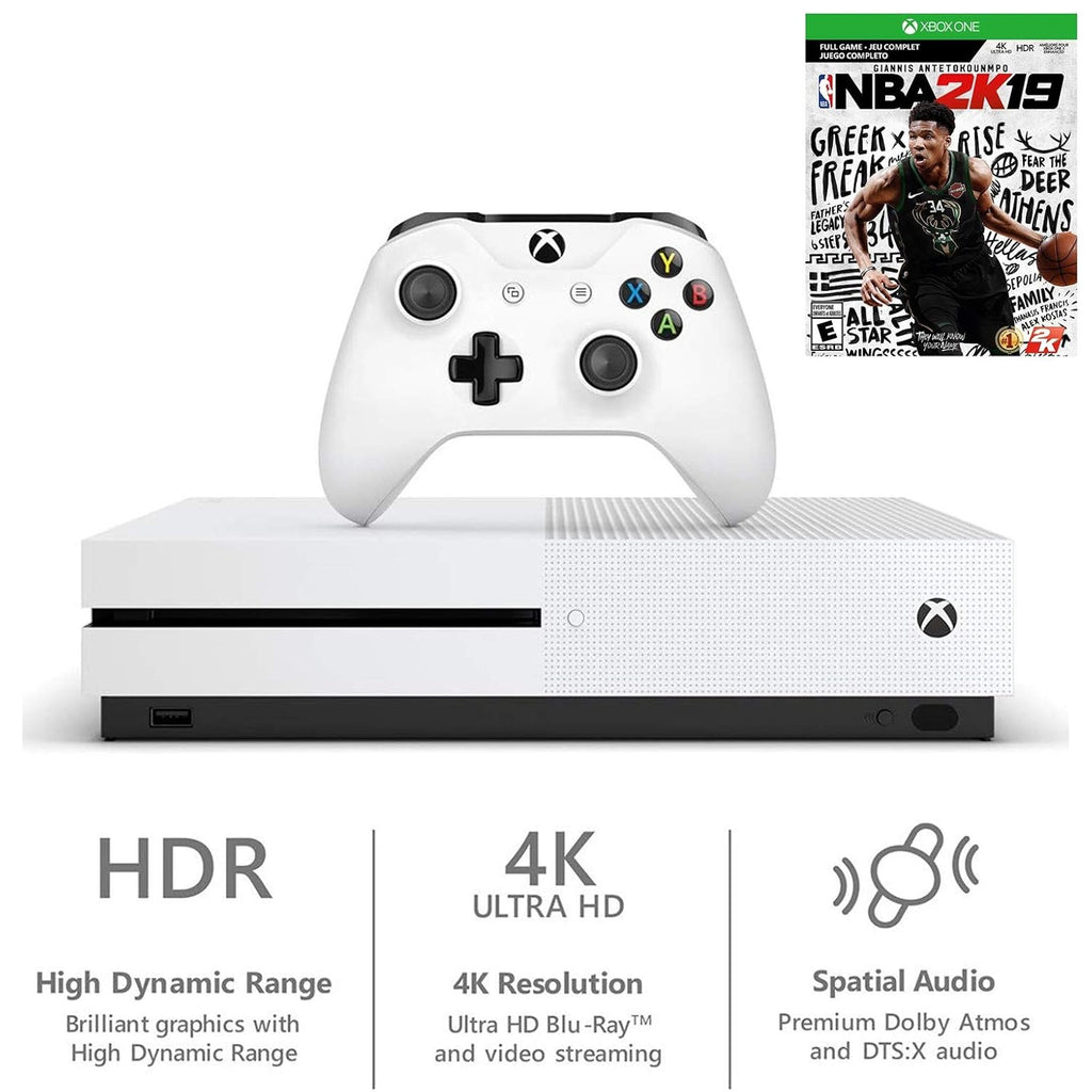 Xbox One S 1TB NBA 2K19 Bundle: Xbox One S 1TB Console, NBA 2K19 Game, Xbox Live Gold Trial, Xbox Wireless Controller, Choose Favorite Games Accessories