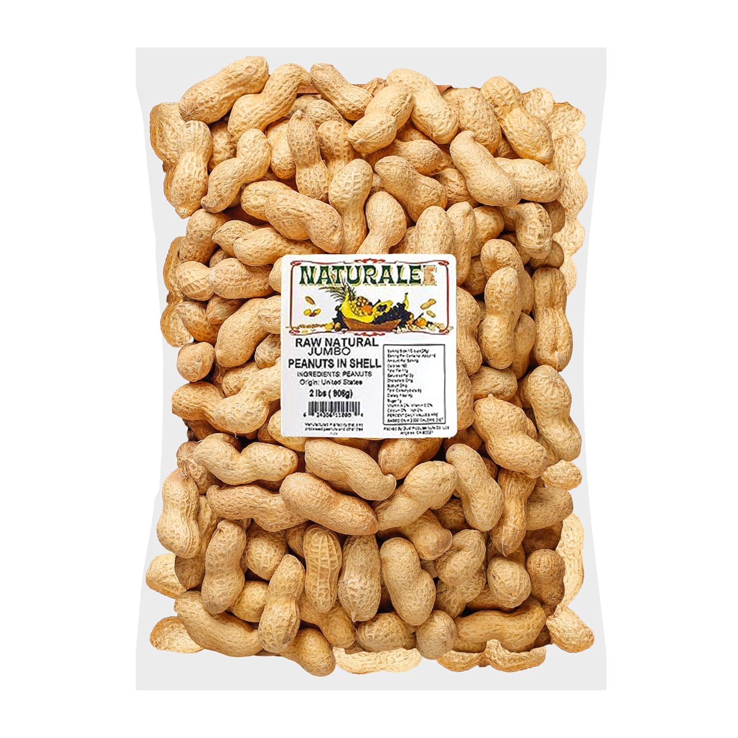 Naturalee Peanuts, Plain In Shell 2 lbs - Raw, Unsalted - Natural Healthy Snack, Squirrel or Wildlife Feed