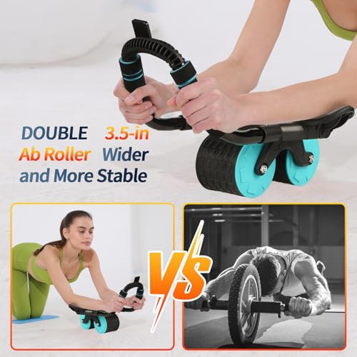 Ab Roller Wheel with Timer & Knee Mat, Home Workout Equipment U107095
