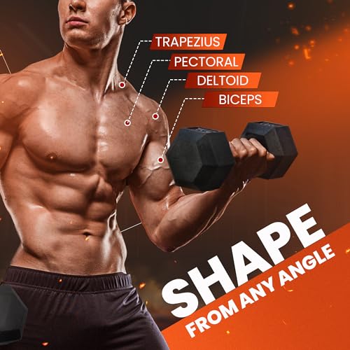 Yes4All Chrome Grip Encased Hex Dumbbells 10-30 LBS Pair Z83496