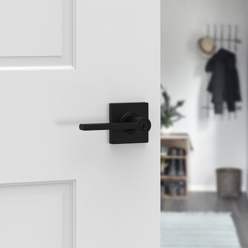 Kwikset Casey Interior Privacy Door Handle with Lock 10 Pack, Matte Black G103018