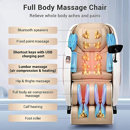 Full Body Zero Gravity Shiatsu Massage Chair with Heat, Black B29247