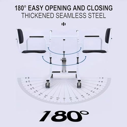 Hydraulic Patient Lift Transfer Chair 4 in 1 with Toilet and Tray Table, 440Lbs Capacity J24079