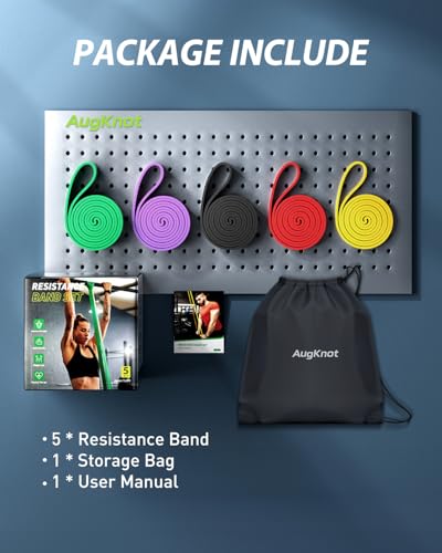 Resistance Bands Set for Working Out, 5-Level Pull Up Assistance, Home Gym R64717