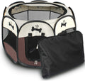Pet Portable Foldable Playpen, Exercise 8-Panel Kennel Mesh Shade Cover Indoor/Outdoor