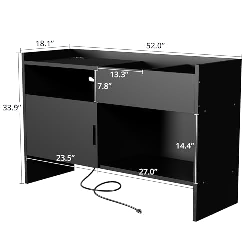 Cozy Castle Record Cabinet with Power Outlet, White C371290
