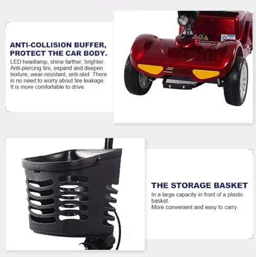 4 Wheel Mobility Scooter for Seniors Adults with Basket, Red X81430