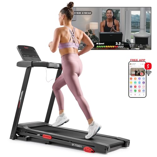 Sunny Health & Fitness Smart WiFi Treadmill, Compact Foldable with Incline E91799