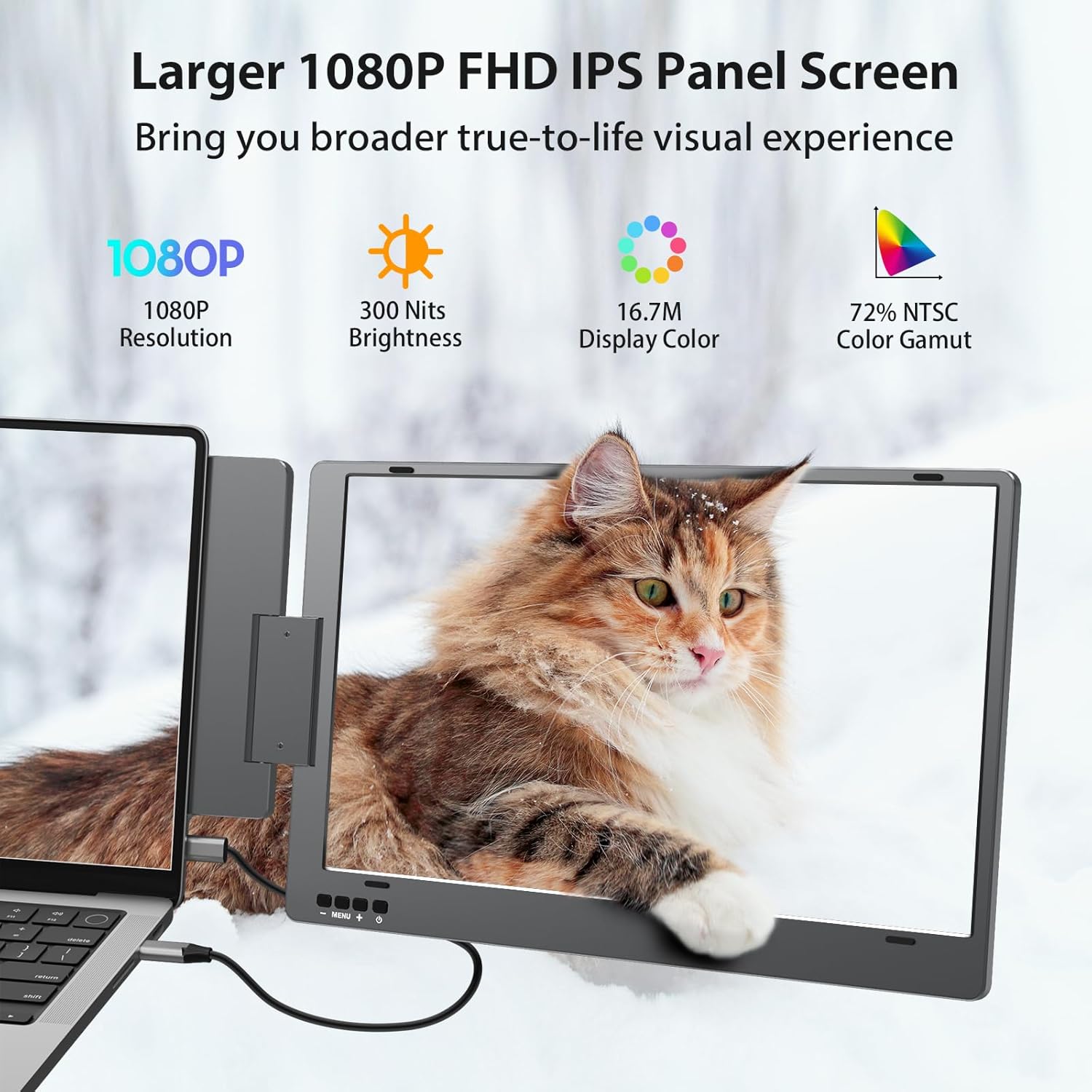 KYY Triple Laptop Screen Extender 14" 1080P FHD IPS Dual Portable Monitor for Laptop U282475