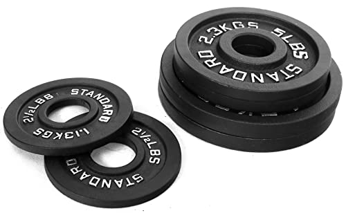 Olympic Cast Iron Weight Plates for Strength Training, Multiple Sizes S1890