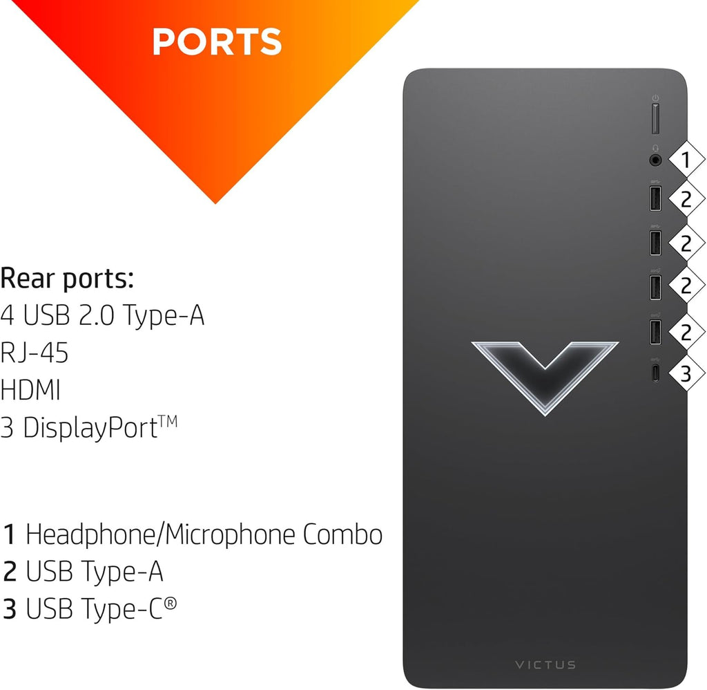 Victus 15L Gaming Desktop HyperX Bundle, Intel Core i7-13700F, RTX 3060, 16GB RAM, 512GB SSD G263276