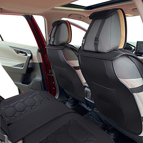 OASIS AUTO Toyota RAV4 Seat Covers 2013-2025 Custom Fit Leather Black Gray S129