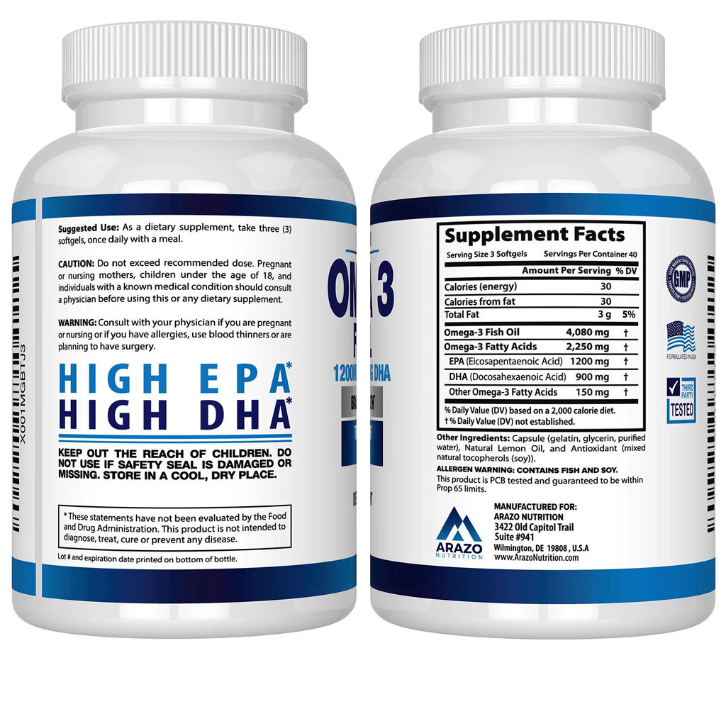 Omega 3 Fish Oil 2250mg High EPA 1200mg DHA 900mg Q694