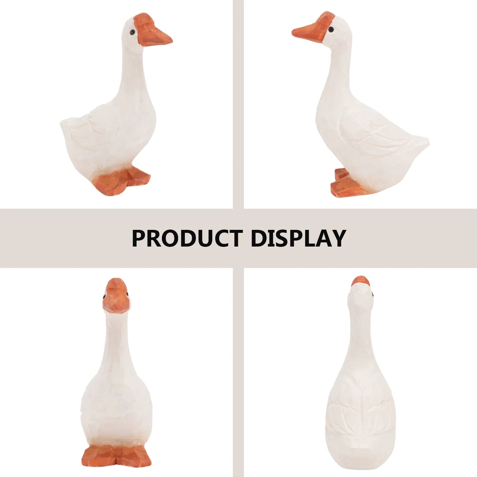 Wooden Goose Mini Animal Carving Ornaments Home Decor 11x6cm V122812