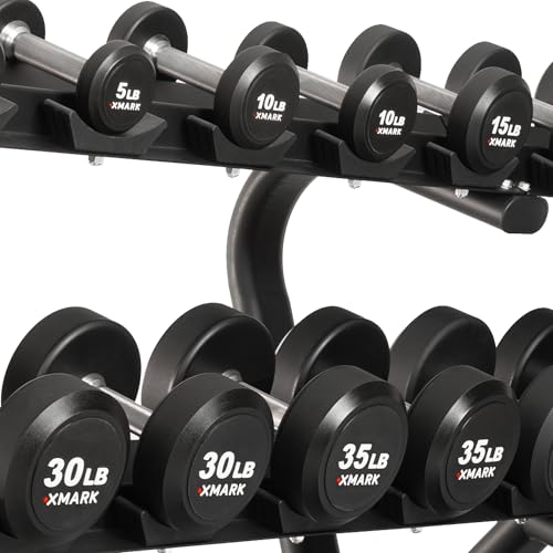 XMARK Urethane Dumbbell Weight Set, 5-75lb, Home and Commercial Gym Equipment S87278