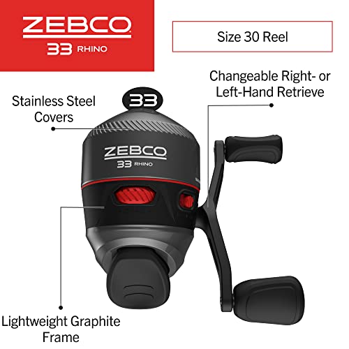 Zebco 33 Rhino Tough Spincast Reel and 2-Piece Fishing Rod Combo Y329303