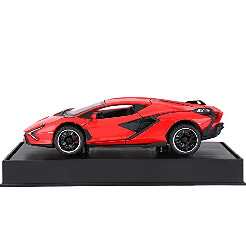 SASBSC Lambo Sian FKP3 Metal Model Car with Light and Sound Pull Back Toy, Blue W36121