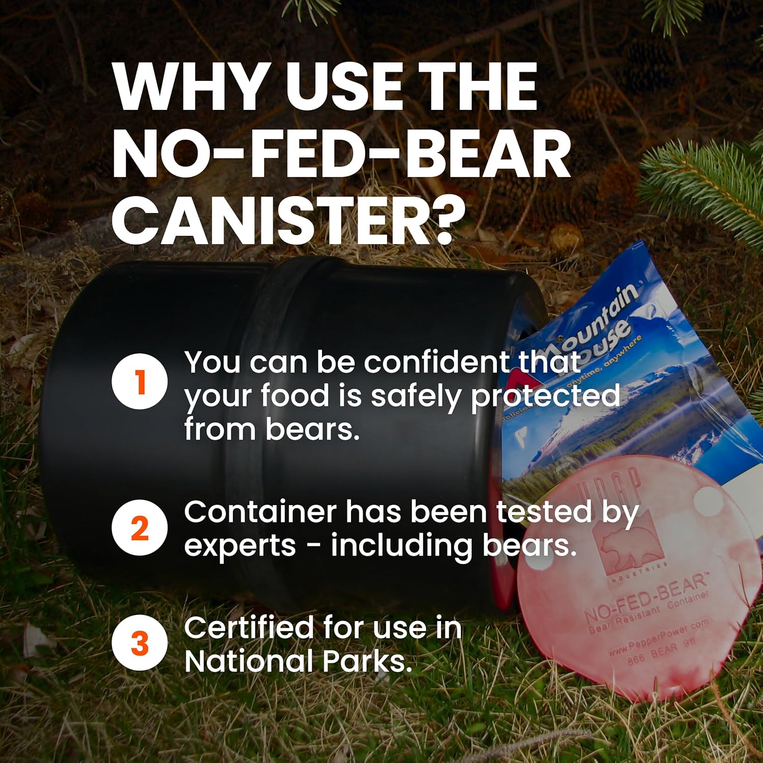 UDAP Bear Resistant Canister 2 Gallons, Hiking Camping Food Storage T4656
