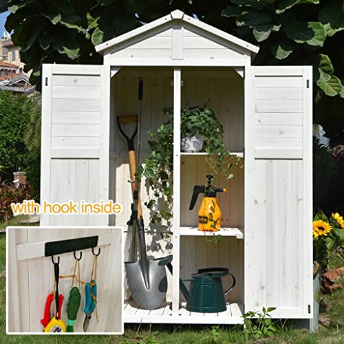 Wooden Garden Shed Organizer Outdoor Storage Cabinet with 4 Shelves, Green Z5124