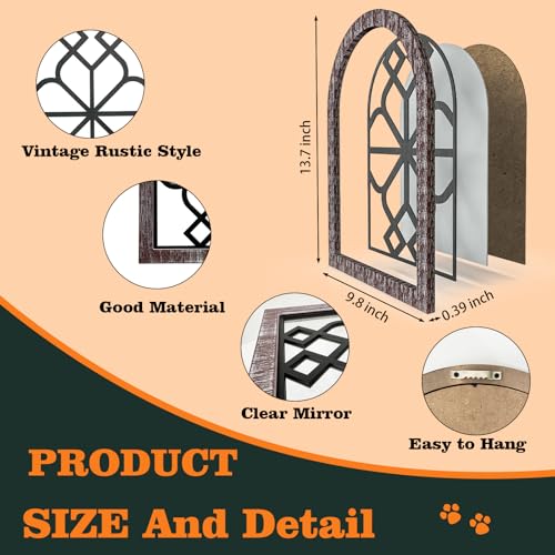 ZEXUIRU 4-Pack Arched Wood Frame Wall Mirror Set, Farmhouse White N9409