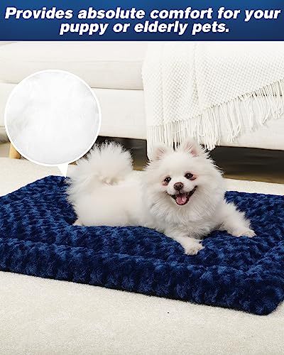 Washable Dog Bed Mat Ultra Soft Crate Pad for Large Dogs, 41 x 27 Inch, Gray K707024