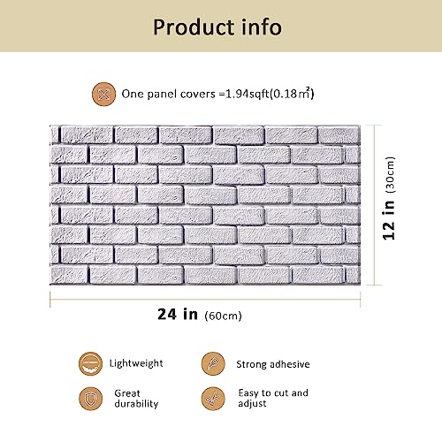 10Pcs 19.4sqft 3D Wall Panels Peel and Stick PVC Faux Stone Backsplash S534