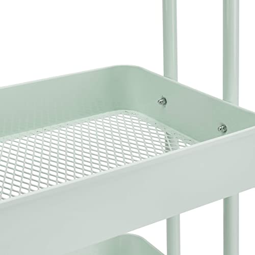 Amazon Basics 3-Tier Rolling Utility Cart with Lockable Wheels, White I730073