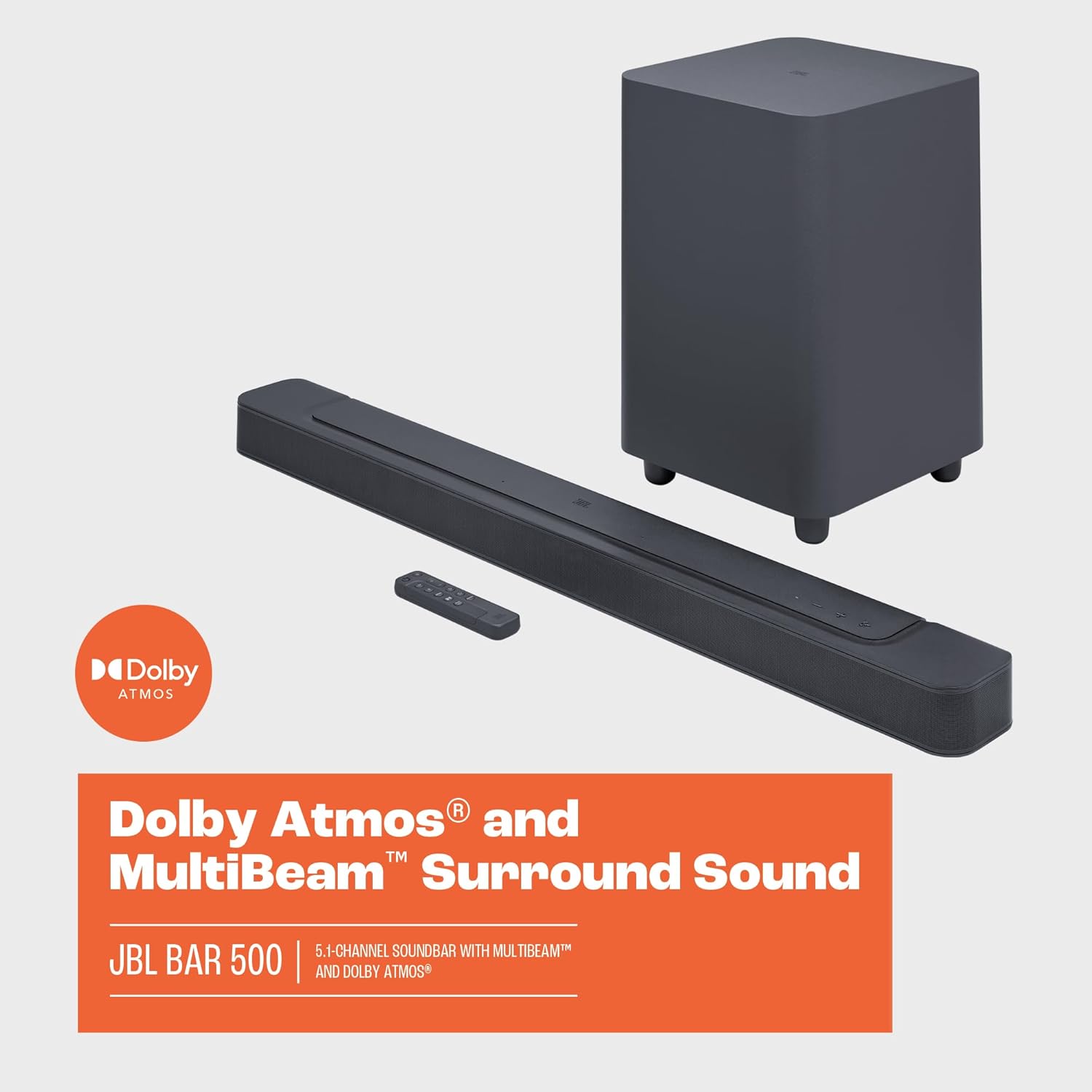 JBL Bar 500 5.1-Channel Soundbar with Dolby Atmos, Black B1949