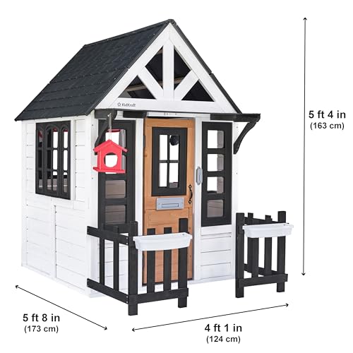 KidKraft Riverscape Wooden Playhouse with Working Doorbell and Kitchen D436389