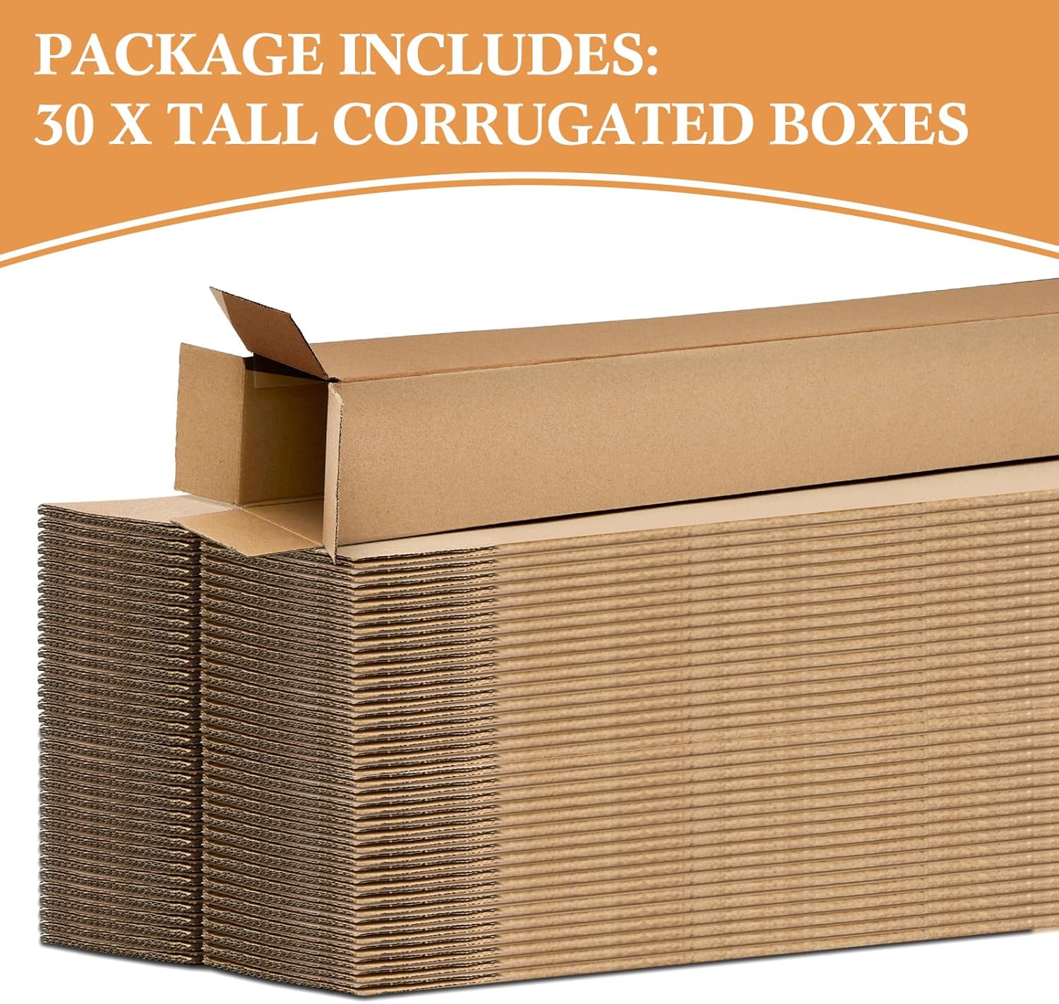 Qilery 30 Pcs Corrugated Boxes for Moving and Shipping (4x4x48 Inches) J366