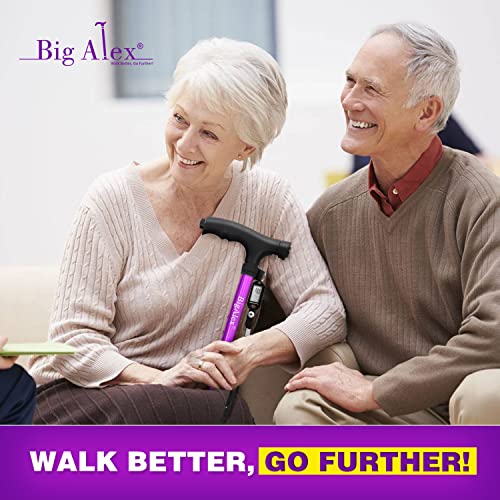 BigAlex Folding Walking Cane with LED Light and Adjustable Height I772