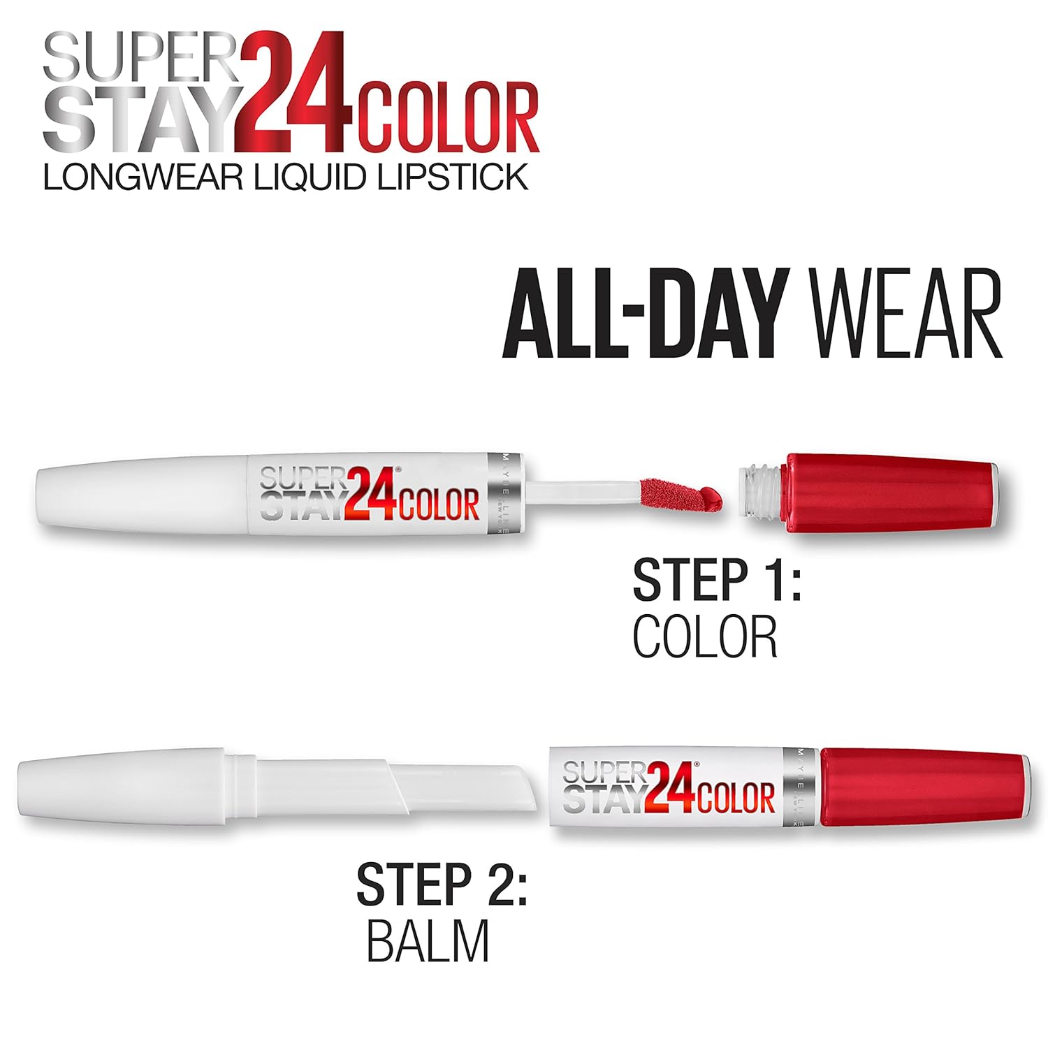 Maybelline Super Stay 24 2-Step Liquid Lipstick, Merlot Armour, 1 oz (Pack of 2) A165299