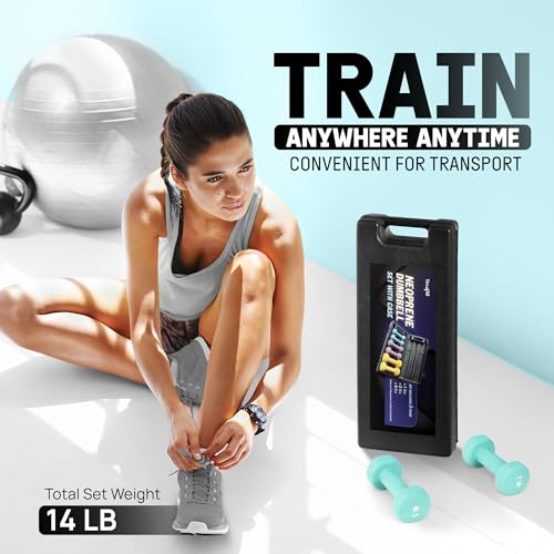 Yes4All Neoprene Coated Dumbbell Hand Weight Sets with Rack U179