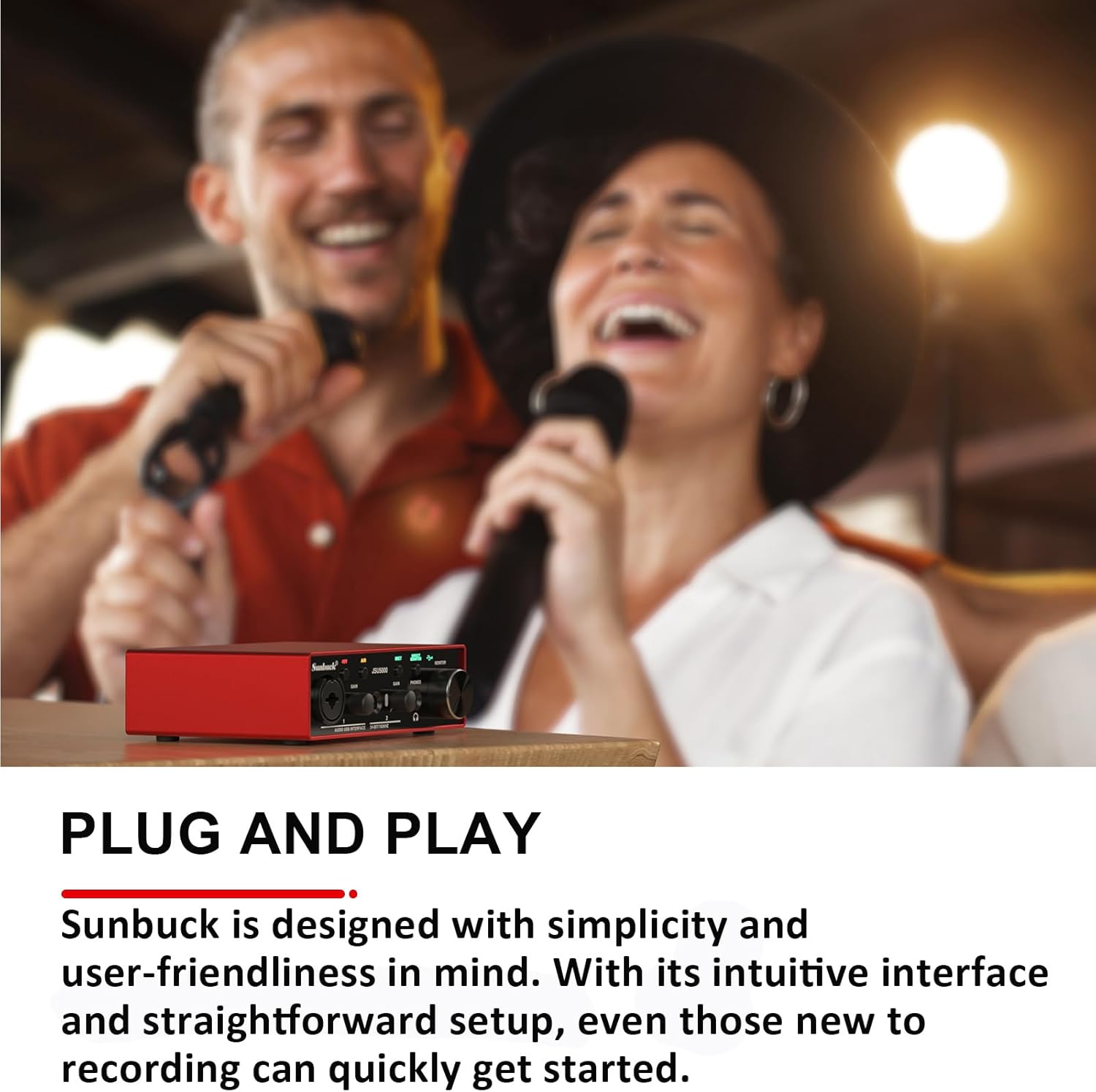 Sunbuck Audio Interface for PC/MAC, 24Bit/192kHz, XLR/48V Phantom Power, USB T120