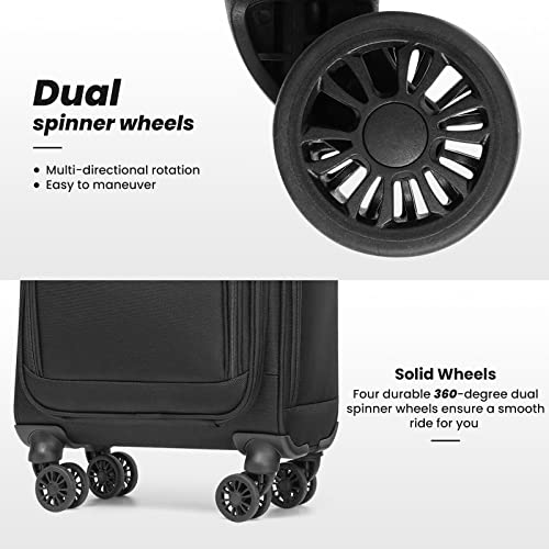 Coolife Underseat Carry On Luggage Softside Spinner Suitcase S899097