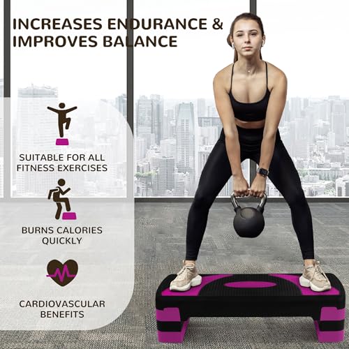 BalanceFrom Aerobic Step Platform Exercise Stepper for Home Gym Cardio & Balance Training B6436