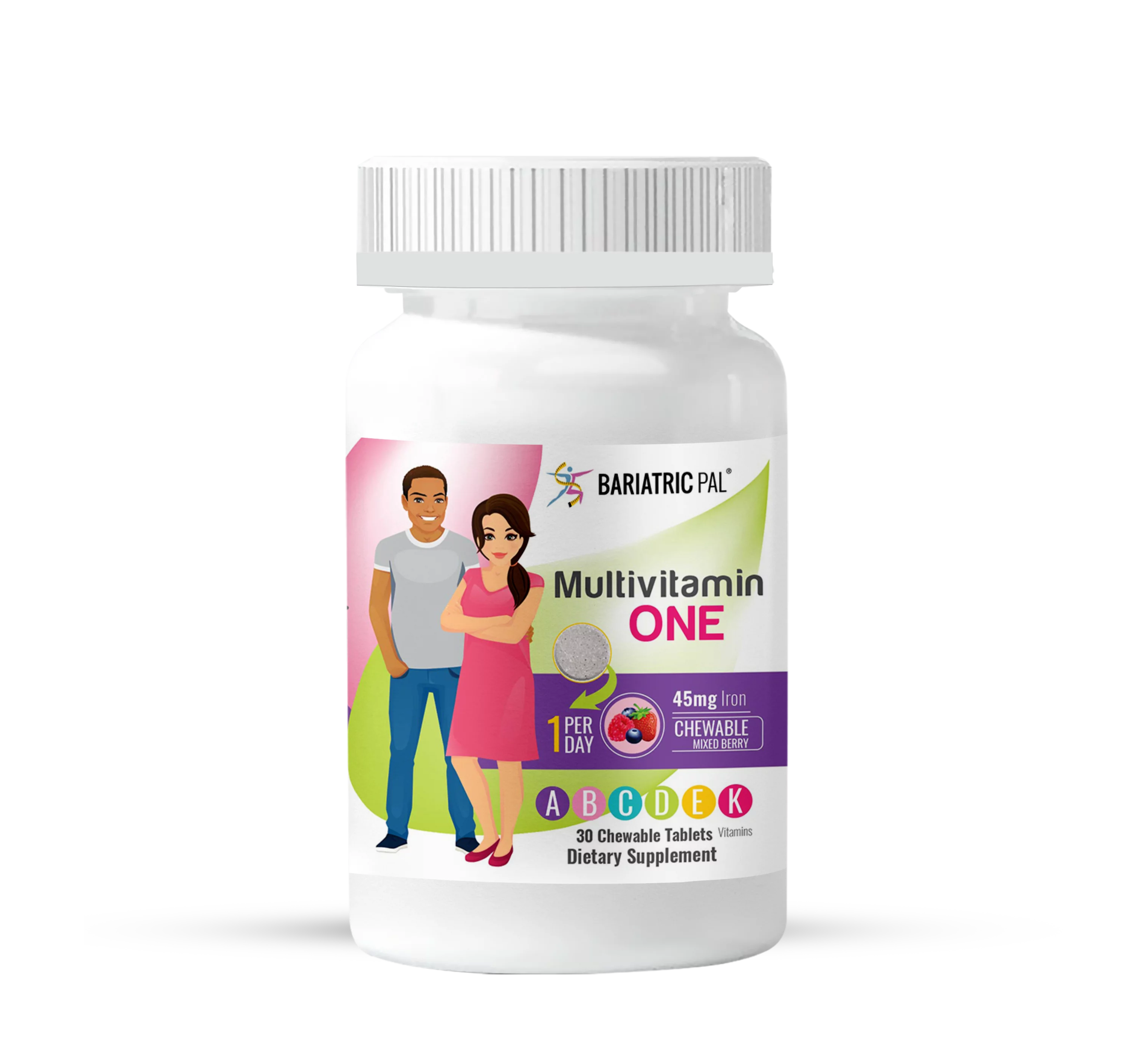 BariatricPal Duodenal Switch Vitamin Pack - Mixed Berry Chewable Multivitamin with Iron & Orange Creamsicle Calcium Citrate Soft Chews K16315