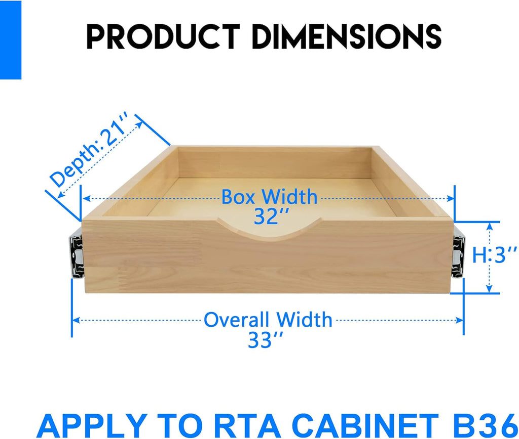WelFurGeer Pull Out Shelves for Kitchen Cabinets, 32" Wide G57070