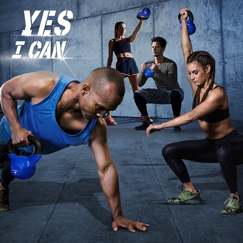 Yes4All 5-100 LB Vinyl Coated Cast Iron Kettlebells M964803