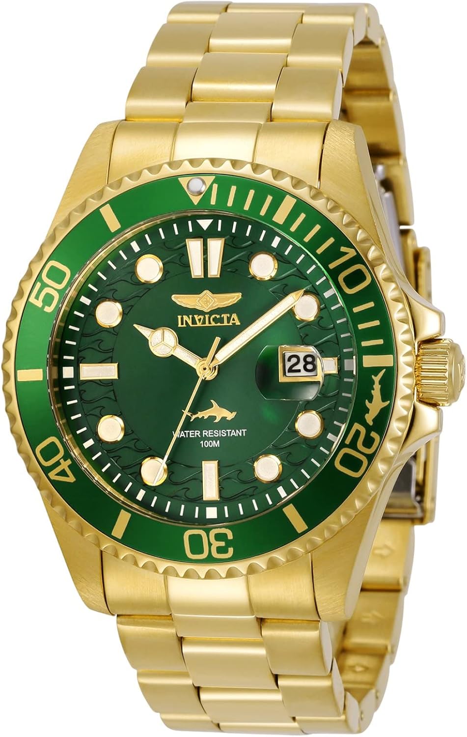 Invicta Mens Pro Diver Quartz Watch, Gold, 30027